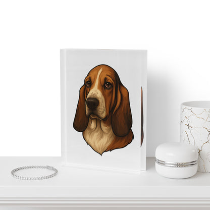 Basset Hound Head Acrylic Photo Block