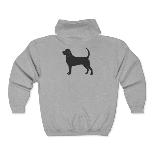 Bloodhound Silhouette Unisex Full Zip Hoodie