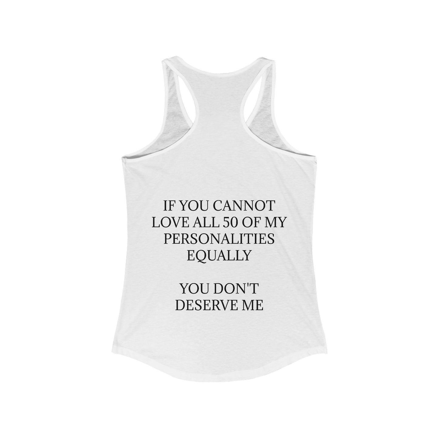50 Personalities Women's Racerback Tank