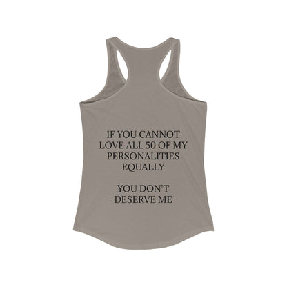 50 Personalities Women's Racerback Tank