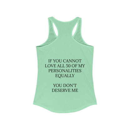 50 Personalities Women's Racerback Tank