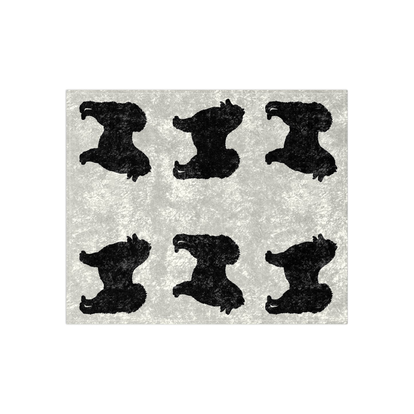 Samoyed Silhouette Crushed Velvet Blanket
