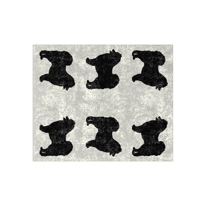 Samoyed Silhouette Crushed Velvet Blanket