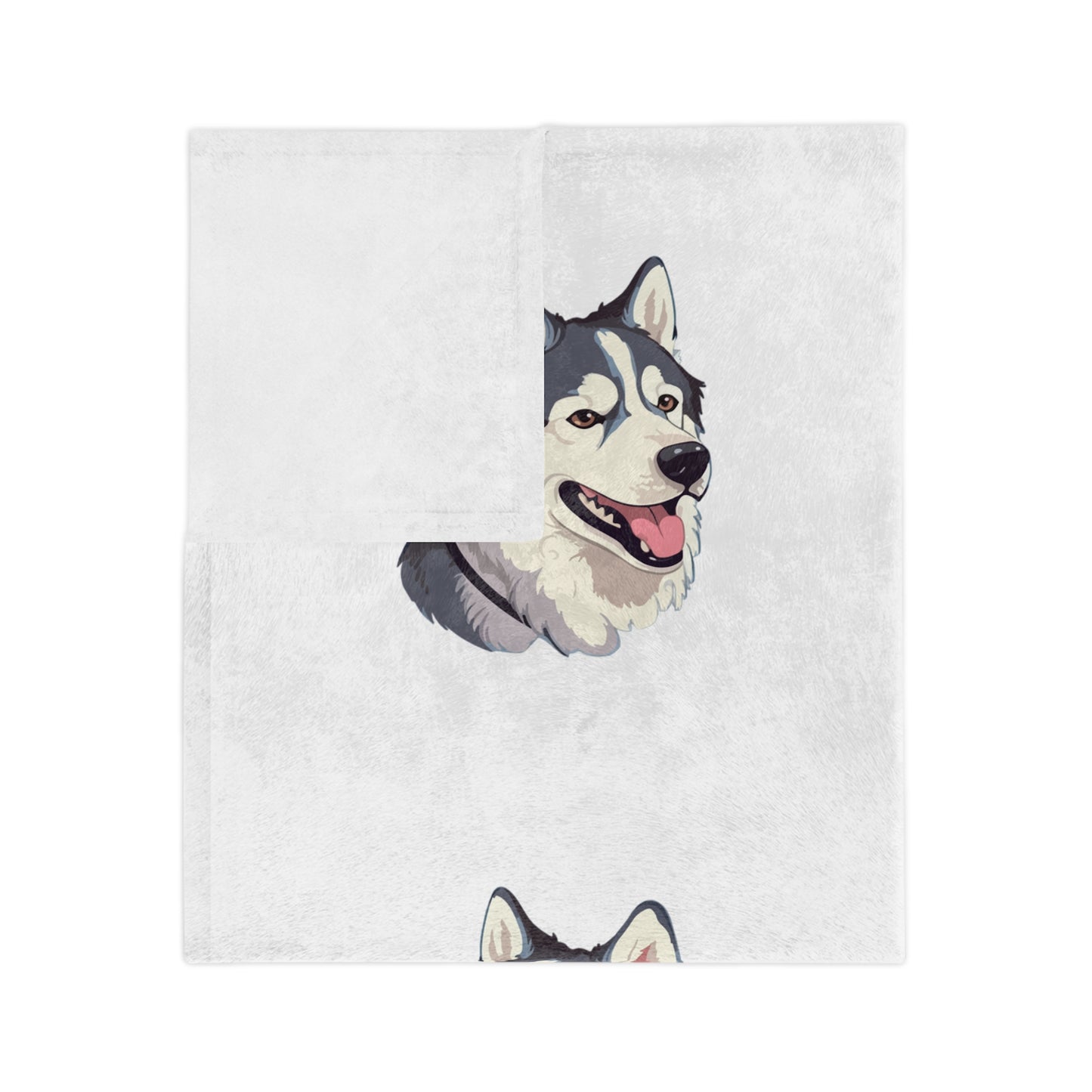 Malamute Head Velveteen Microfiber Blanket