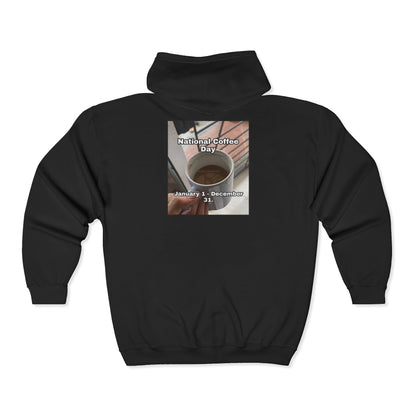 National Coffee Day Unisex Full Zip Hoodie
