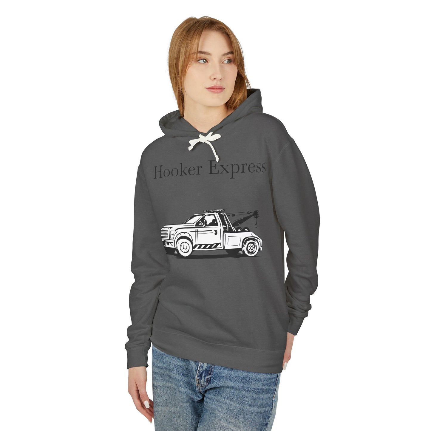 H**ker Express Wheel Lift Tow Truck Unisex Lightweight Hoodie
