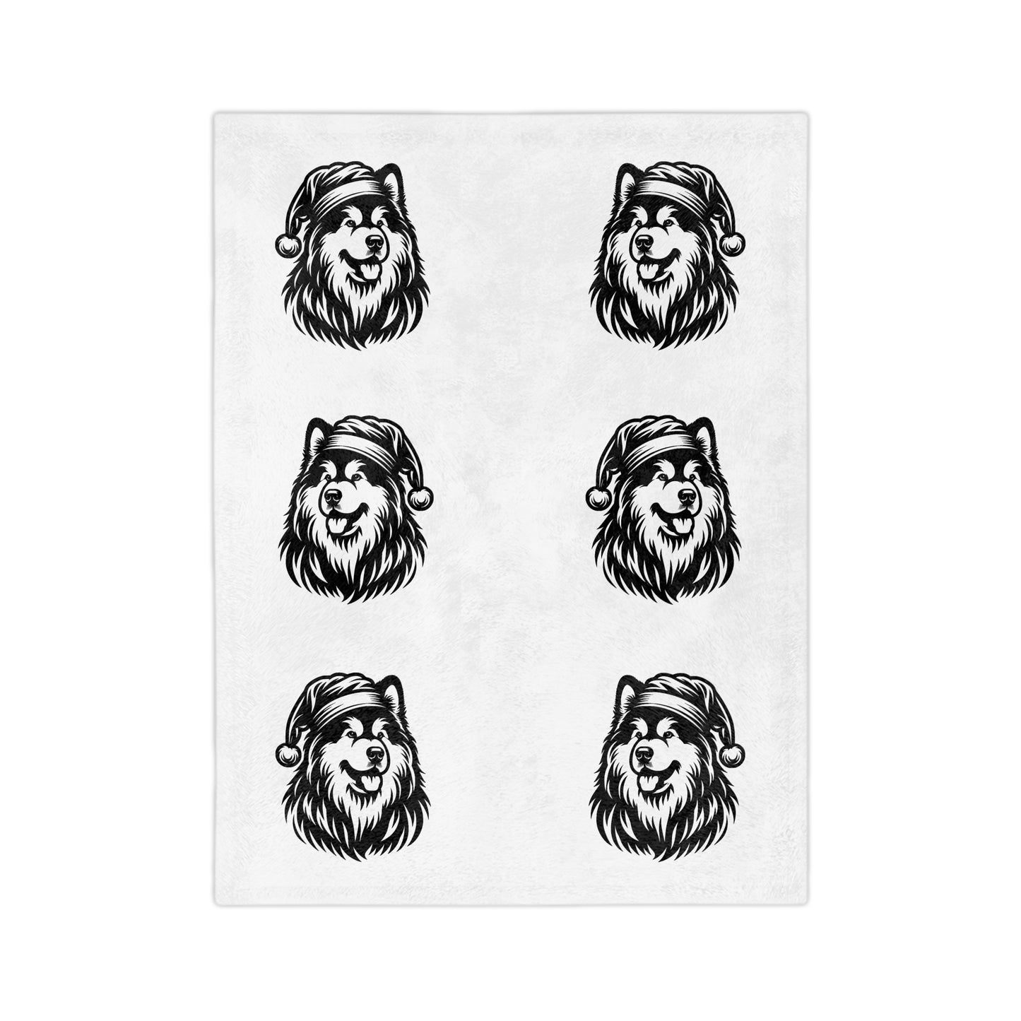 Santa Paws Malamute Velveteen Microfiber Blanket
