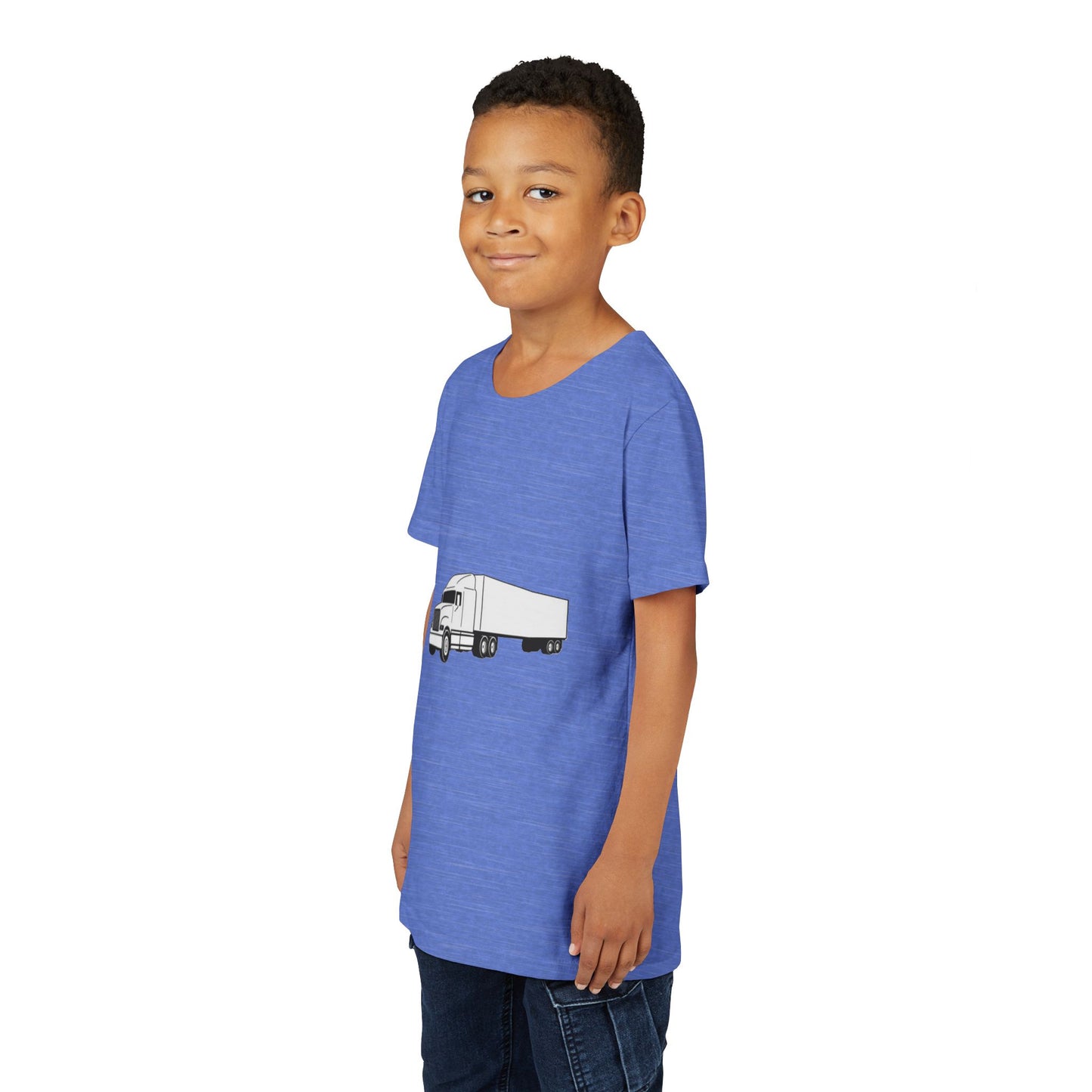 Semi Truck Youth Unisex Short Sleeve Crewneck Tee