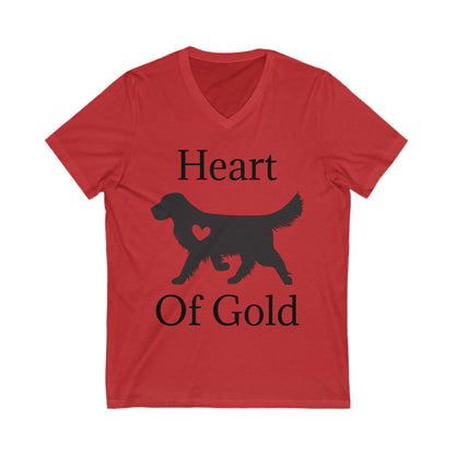 Heart Of Gold Unisex Short Sleeve V-Neck Tee