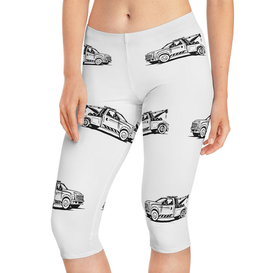 Wheel Lift Tow Truck Women's Capri Leggings