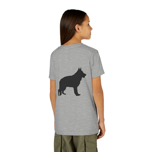 German Shepherd Silhouette Youth Unisex Short Sleeve Crewneck Tee