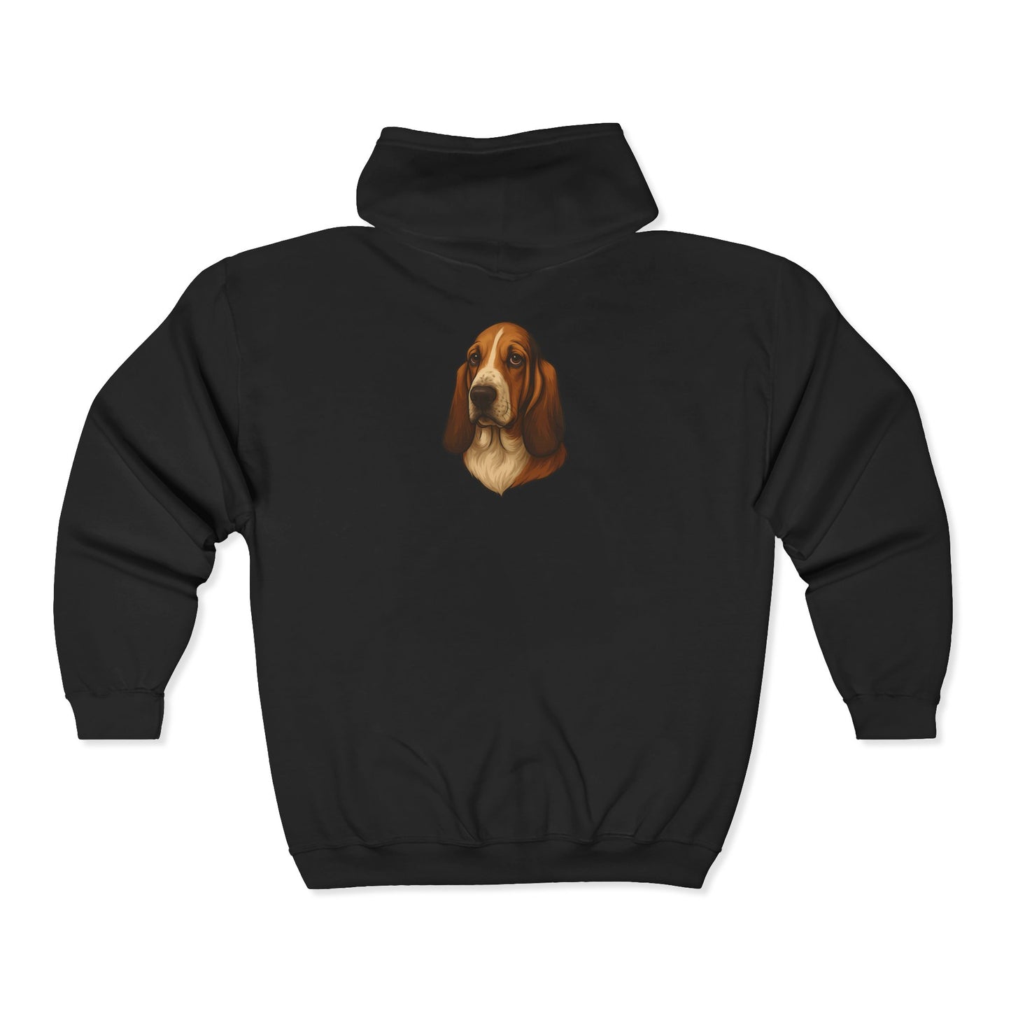 Basset Hound Head Unisex Full Zip Hoodie