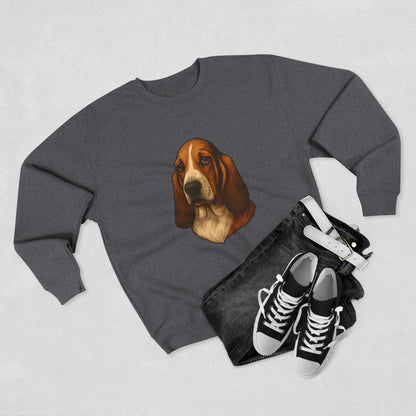 Basset Hound Head Unisex Crewneck Sweatshirt