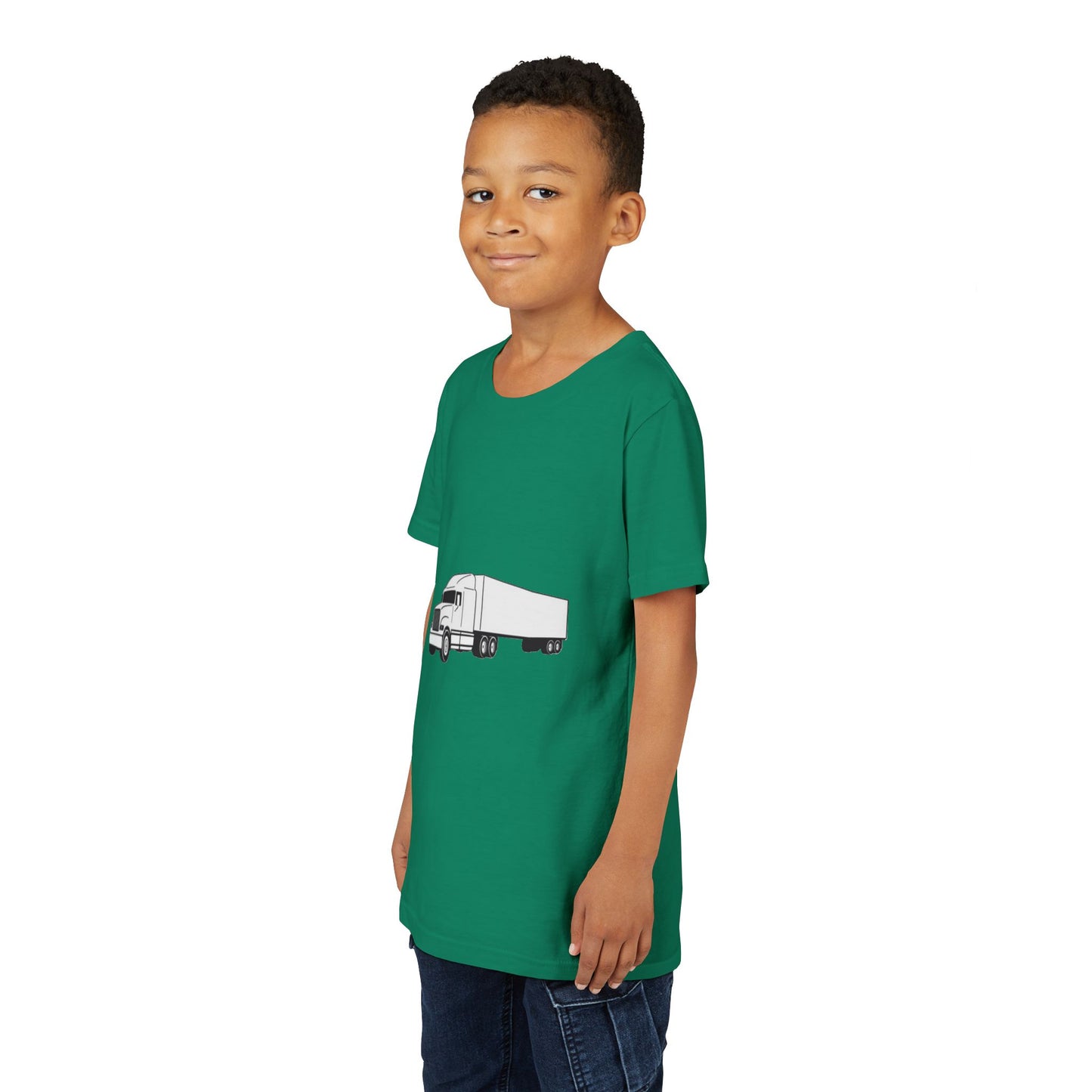 Semi Truck Youth Unisex Short Sleeve Crewneck Tee