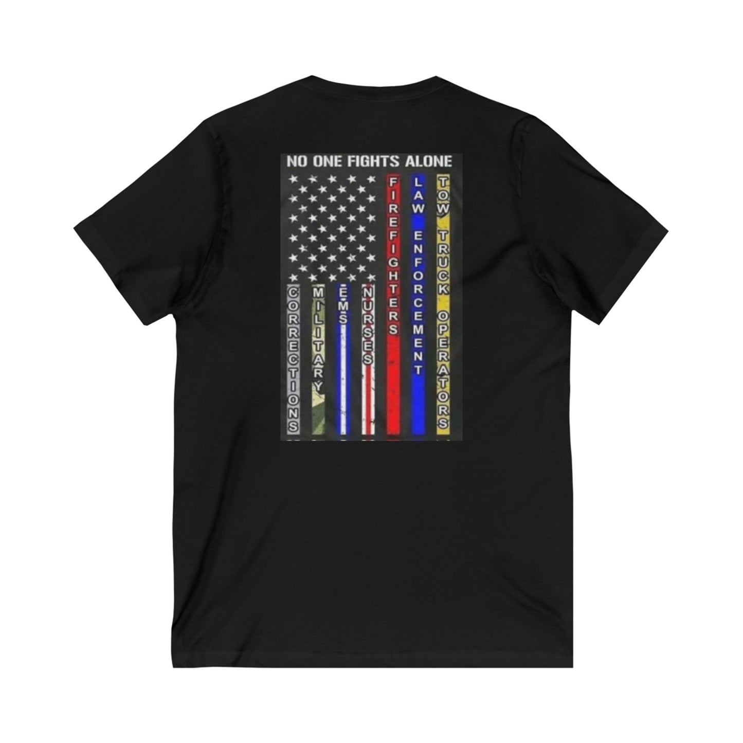 No One Fights Alone Unisex Short Sleeve V-Neck Tee