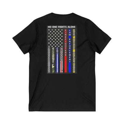 No One Fights Alone Unisex Short Sleeve V-Neck Tee