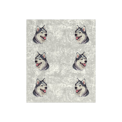 Malamute Head Crushed Velvet Blanket