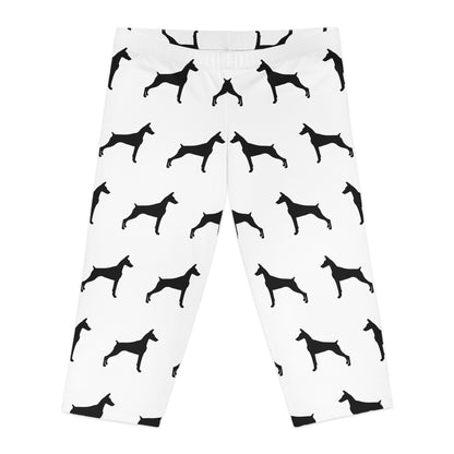 Doberman Silhouette Women's Capri Leggings