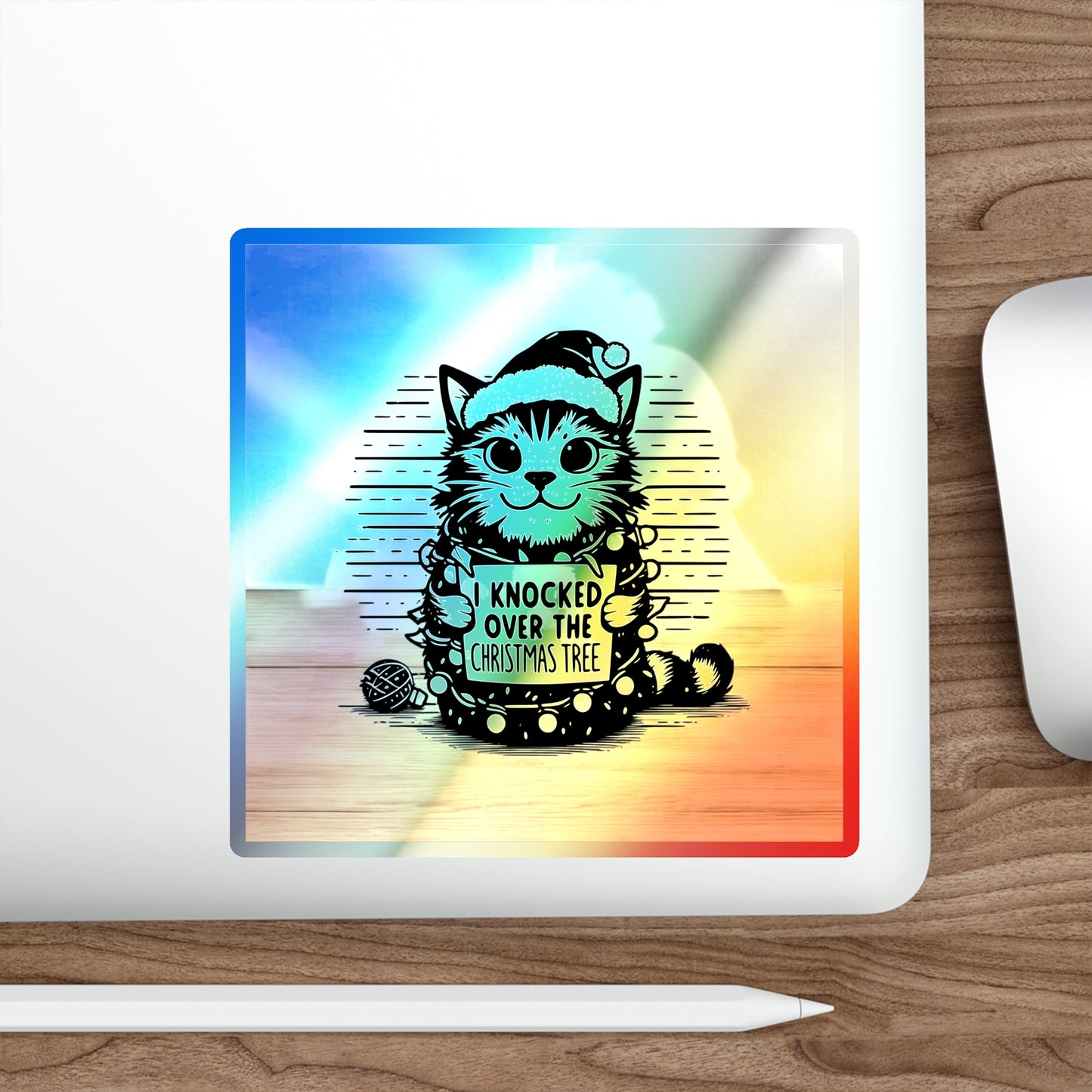 Naughty Cat Holographic Sticker