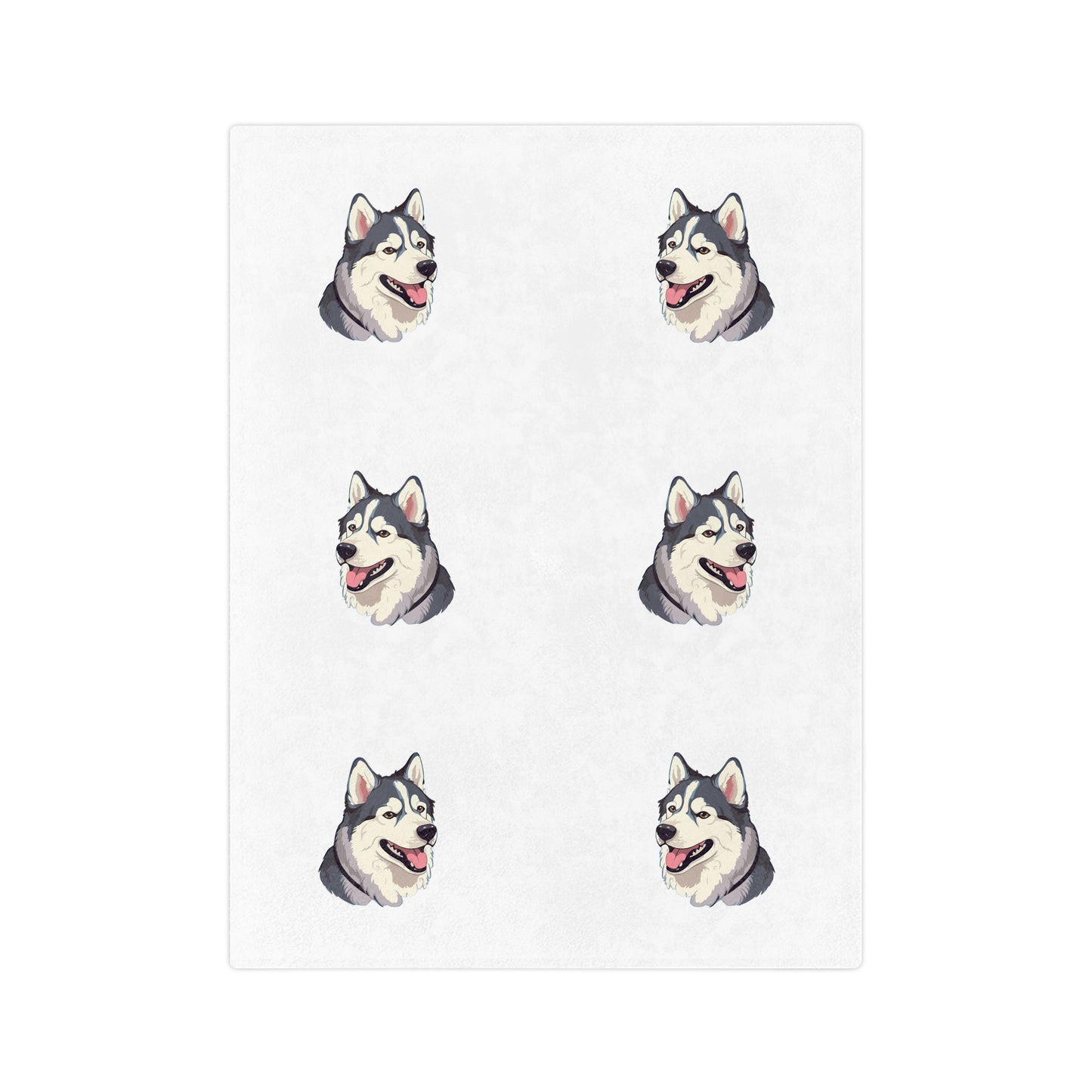 Malamute Head Velveteen Microfiber Blanket