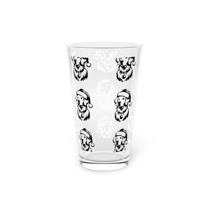 Santa Paws Golden Drinking Glass