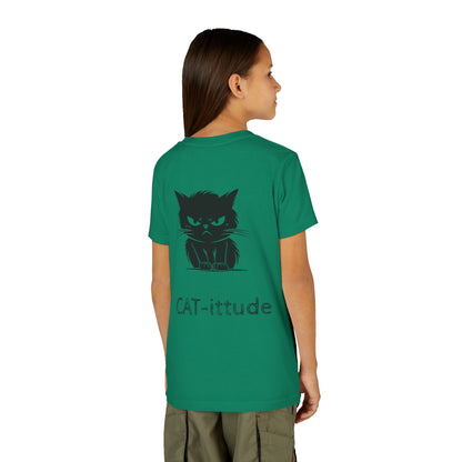 CAT-ittude Youth Unisex Short Sleeve Crewneck Tee