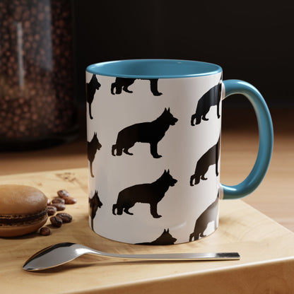 German Shepherd Silhouette 2-Tone Coffee Mug