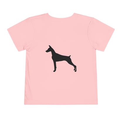 Doberman Silhouette Toddler Unisex Short Sleeve Crewneck Tee