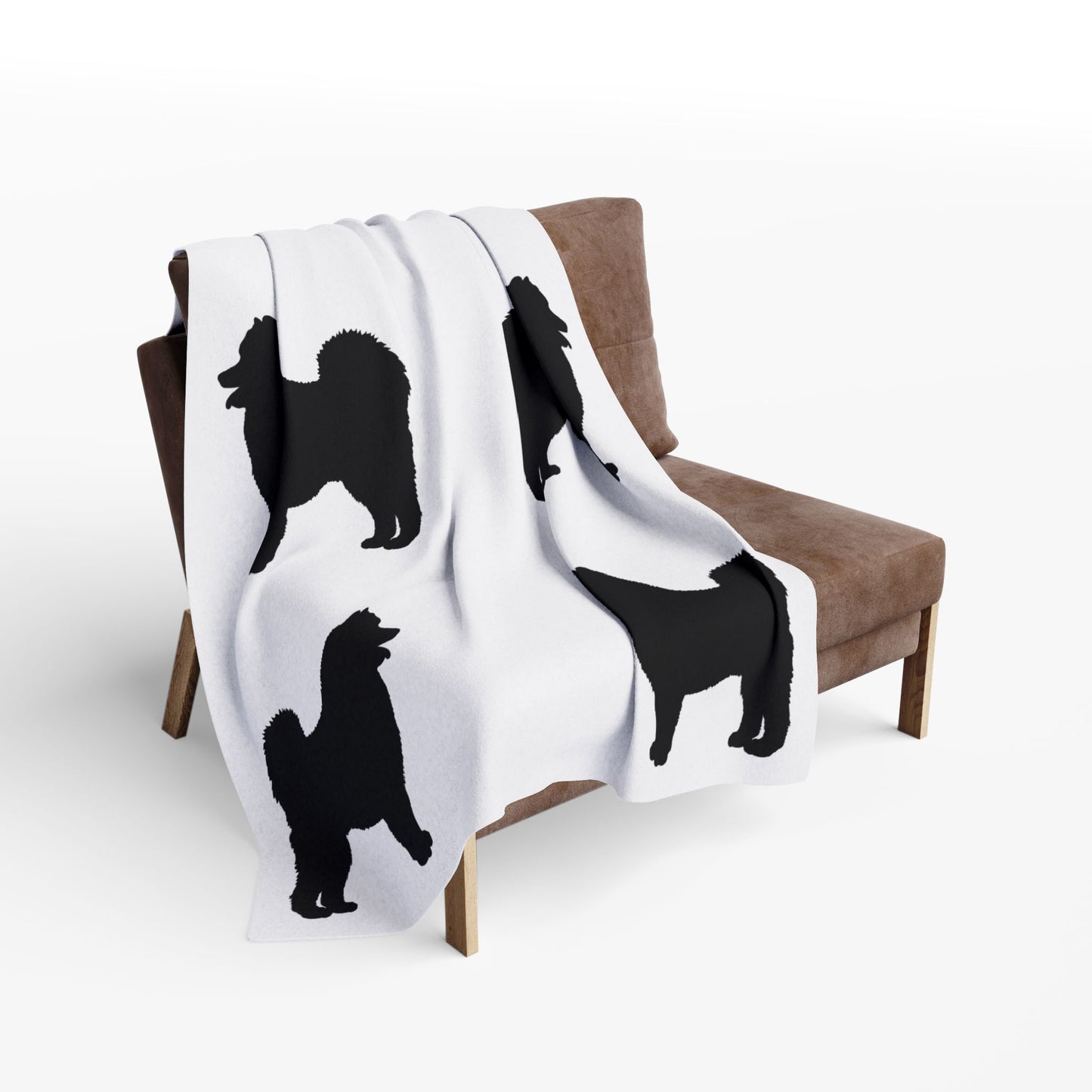 Samoyed Silhouette Arctic Fleece Blanket