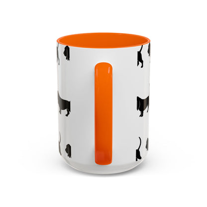 Basset Hound Silhouette 2-Tone Coffee Mug
