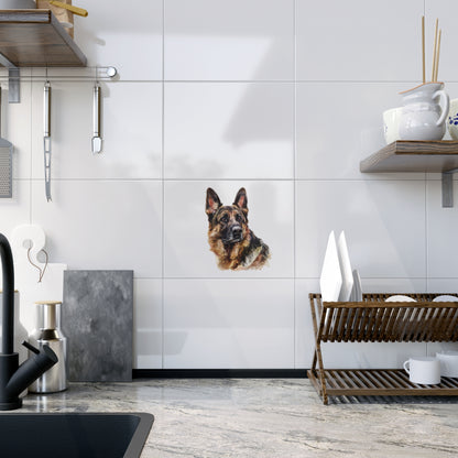 German Shepherd Head Ceramic Photo Tile