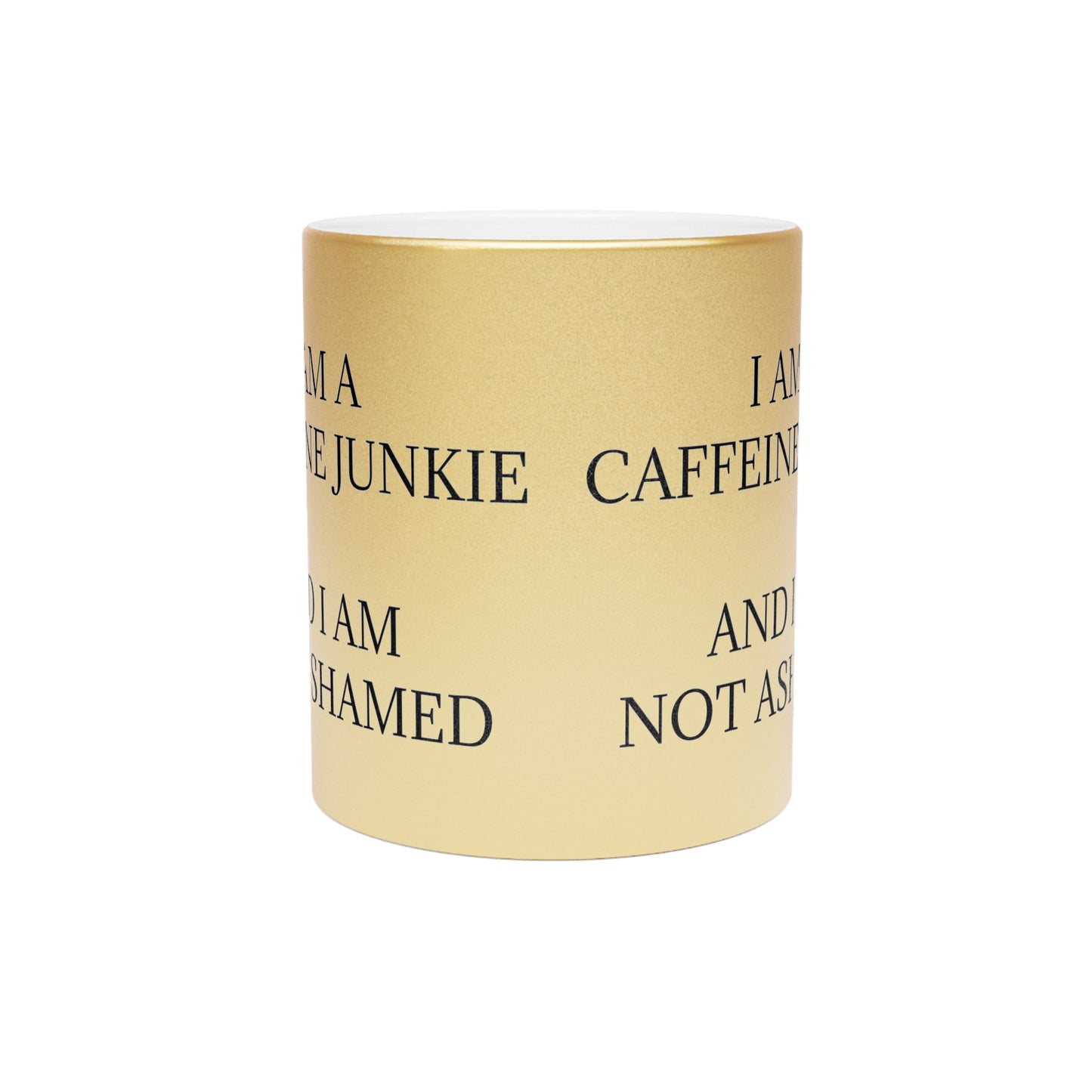 Caffeine Junkie Metallic Coffee Mug