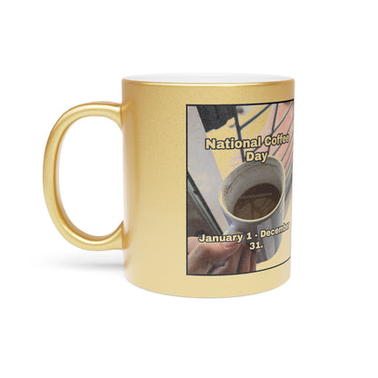 National Coffee Day Metallic Coffee Mug