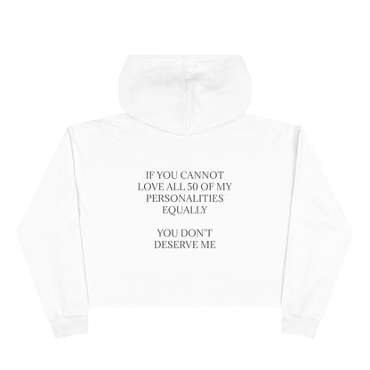 50 Personalities Women's Crop Hoodie