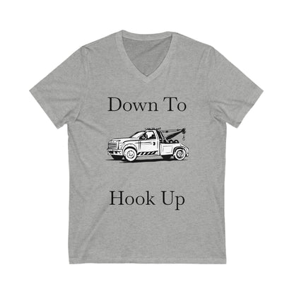 Down To Hook Up Unisex Short Sleeve V-Neck Tee