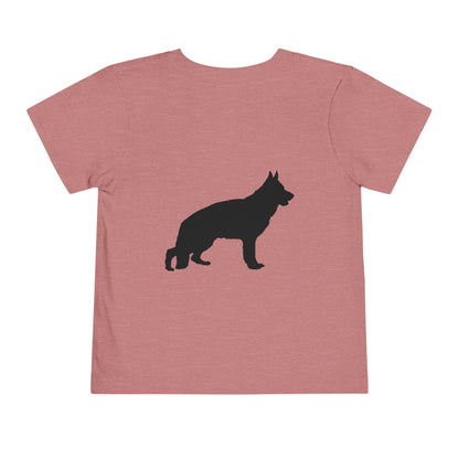 German Shepherd Silhouette Toddler Unisex Short Sleeve Crewneck Tee
