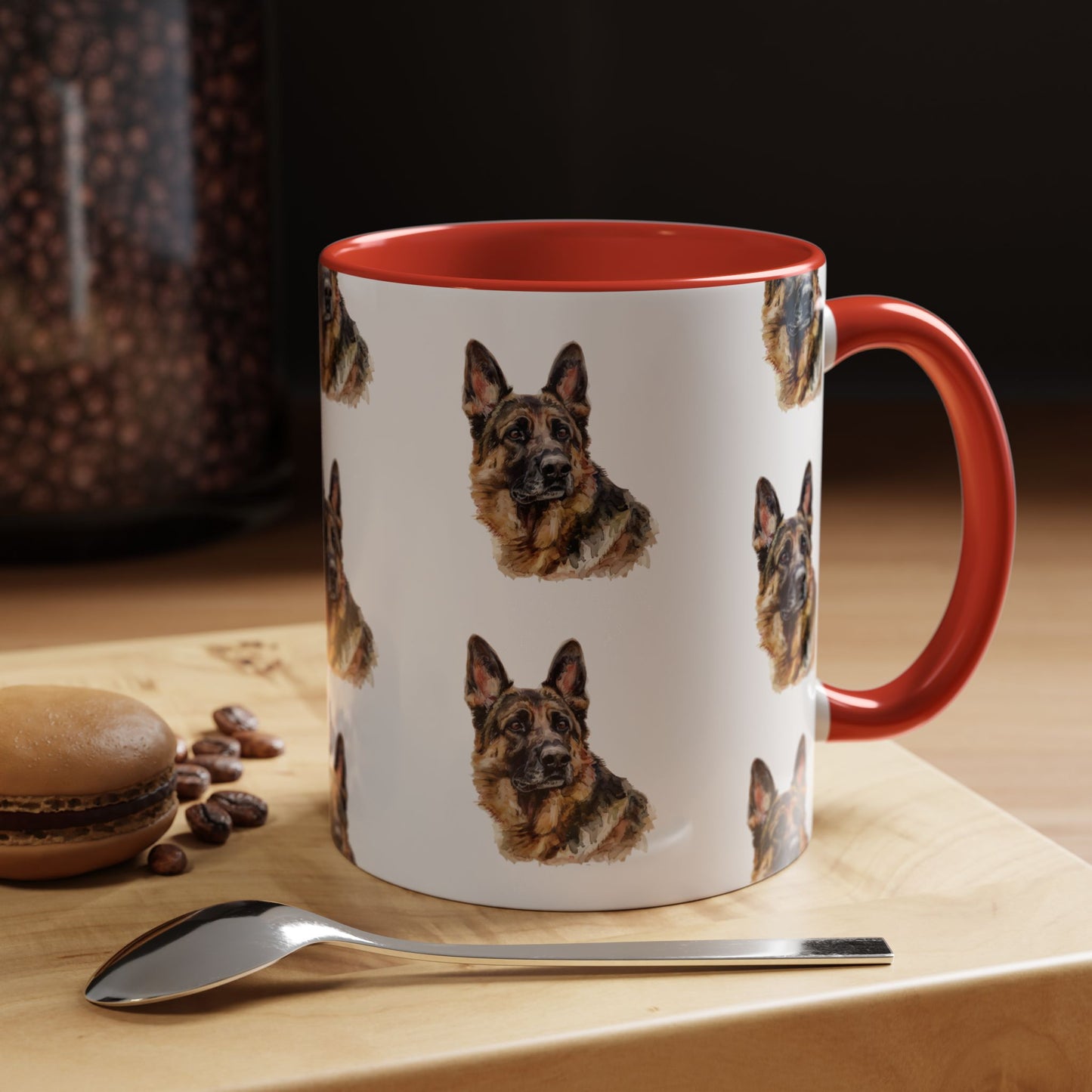 German Shepherd Head 2-Tone Coffee Mug