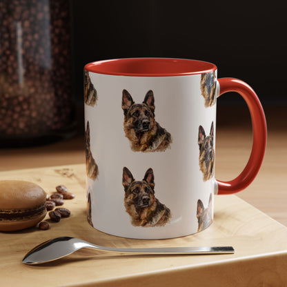 German Shepherd Head 2-Tone Coffee Mug