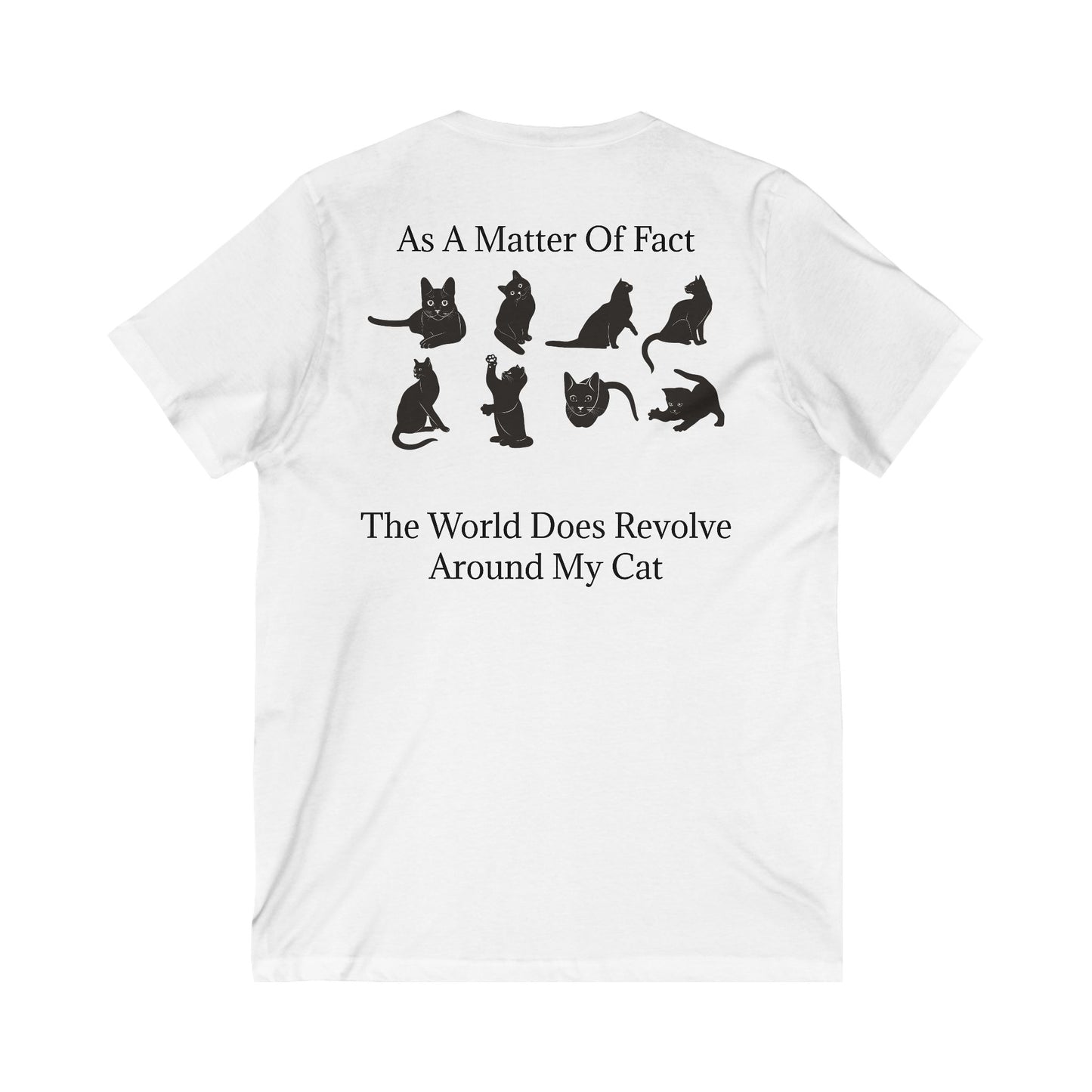 Matter Of Fact Cat Unisex Short Sleeve V-Neck Tee