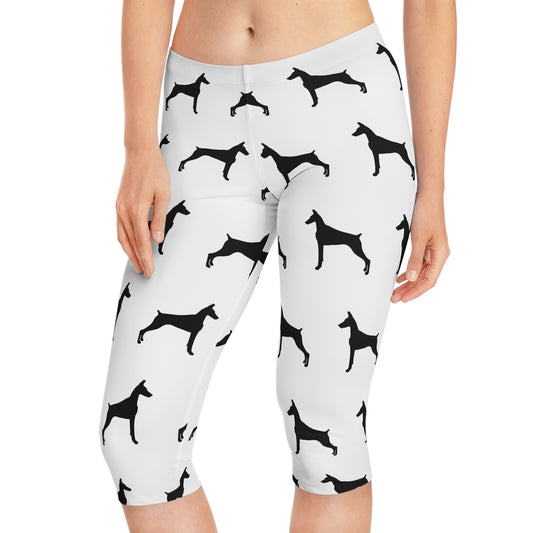 Doberman Silhouette Women's Capri Leggings