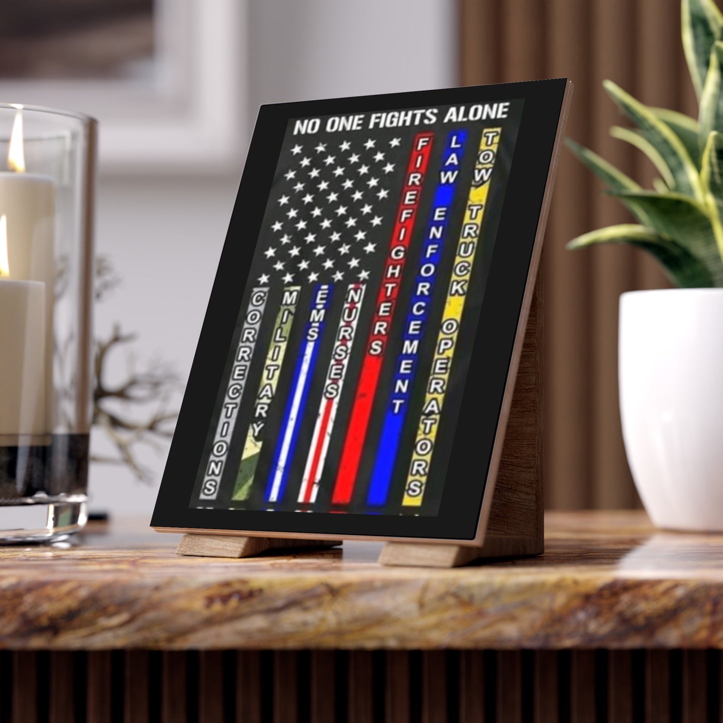 No One Fights Alone Ceramic Photo Tile