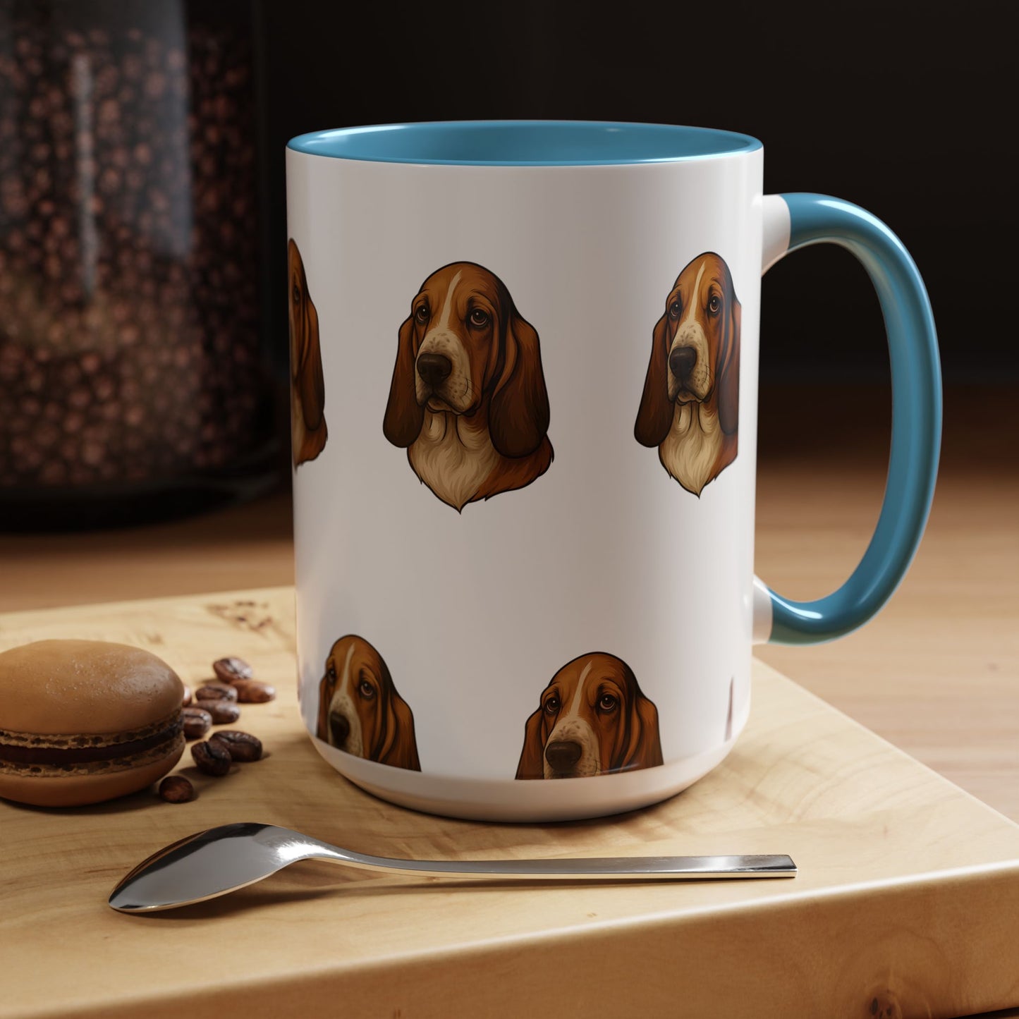 Basset Hound Head 2-Tone Coffee Mug