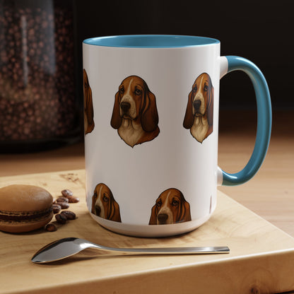 Basset Hound Head 2-Tone Coffee Mug