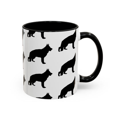 German Shepherd Silhouette 2-Tone Coffee Mug