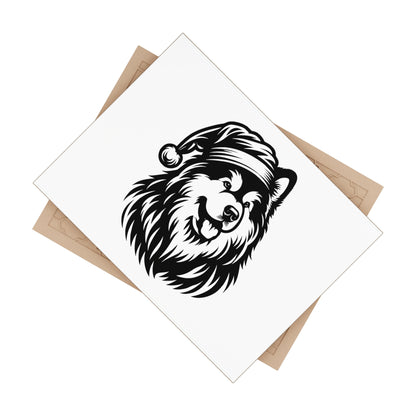 Santa Paws Malamute Ceramic Photo Tile