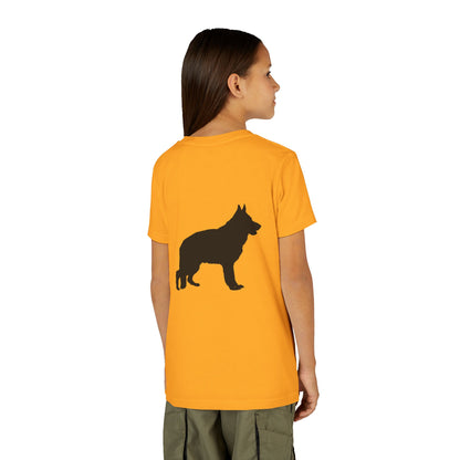 German Shepherd Silhouette Youth Unisex Short Sleeve Crewneck Tee