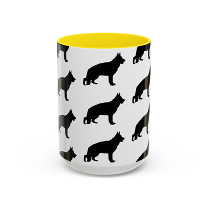 German Shepherd Silhouette 2-Tone Coffee Mug