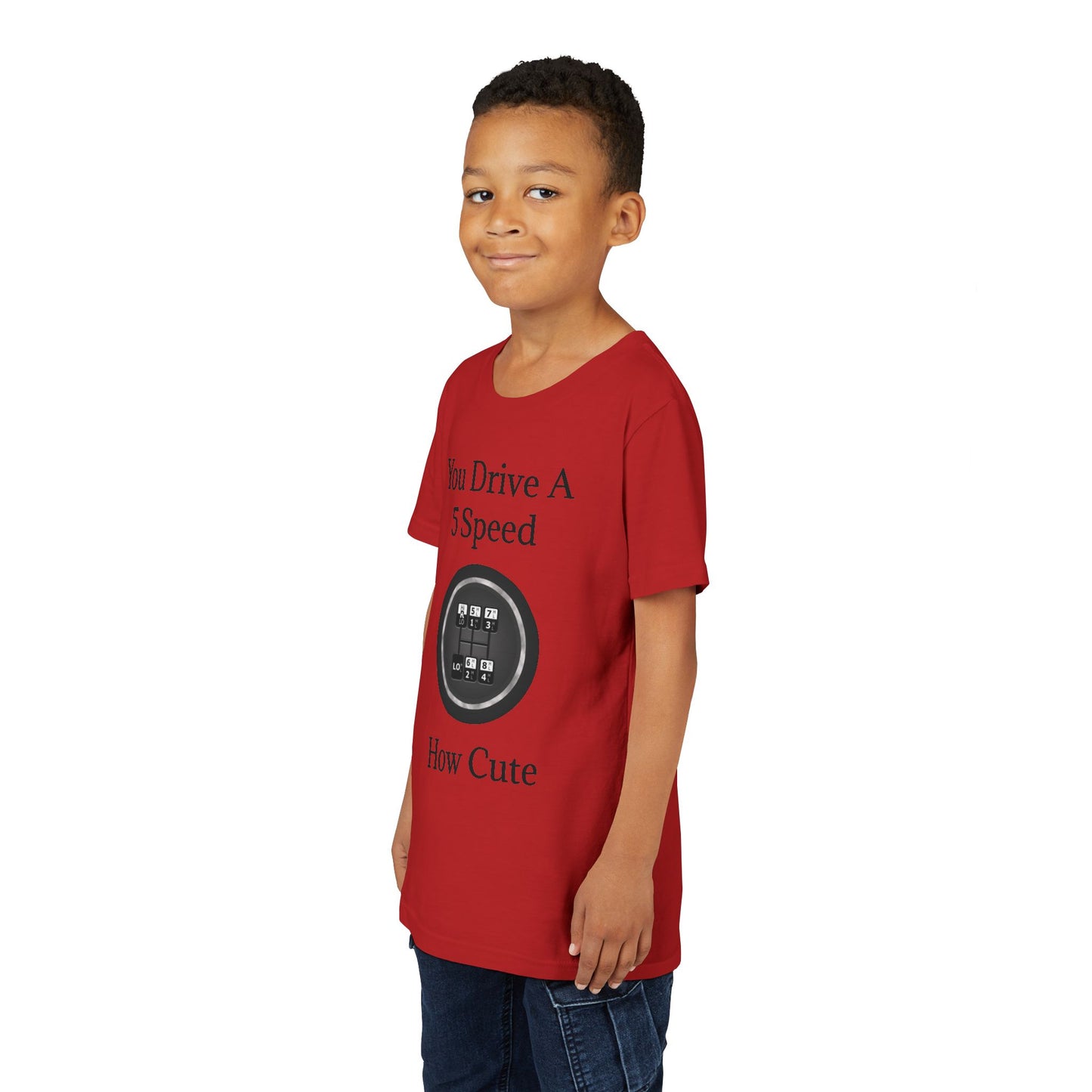 5 Speed How Cute Youth Unisex Short Sleeve Crewneck Tee