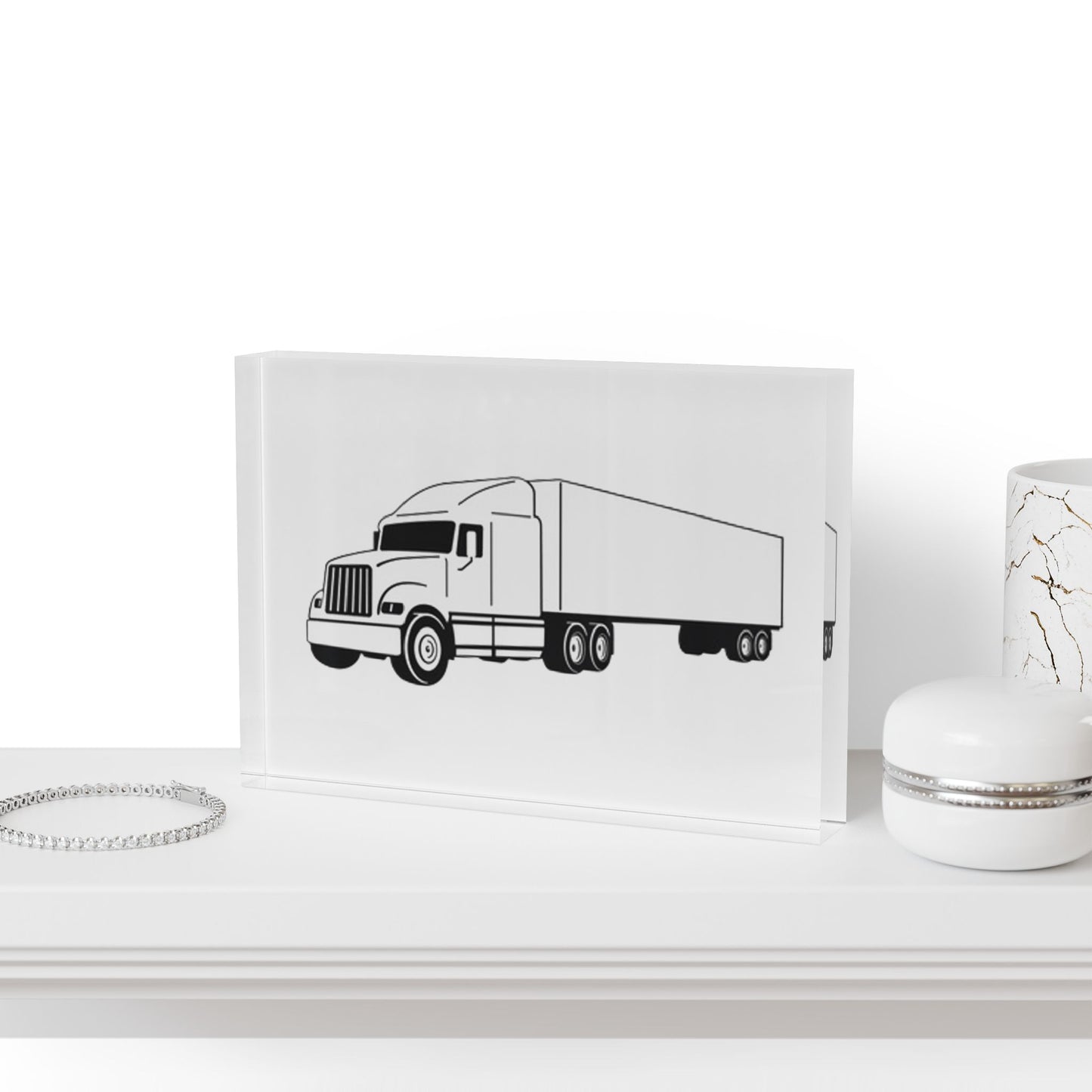 Semi Truck Acrylic Photo Block
