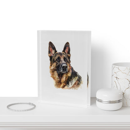 German Shepherd Head Acrylic Photo Block